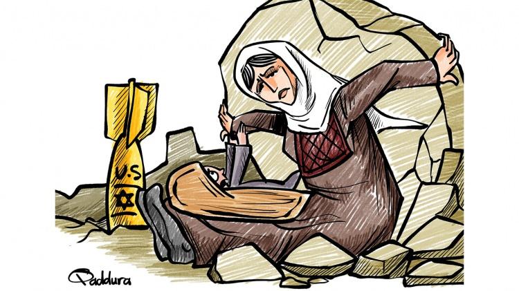 <p>Bir anne evladını bombalardan korumak isterken... Karikatürist Ahmad Qaddura "Çocuklar ve kadınlar İsrail`in hedefi" diyerek mesajını verdi.</p>

<p> </p>
