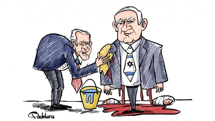 <p>Karikatürist Ahmad Qaddura, İsrail`in saldırılarının ABD tarafından örtbas edildiğini bu çizimiyle anlatıyor.</p>

<p> </p>
