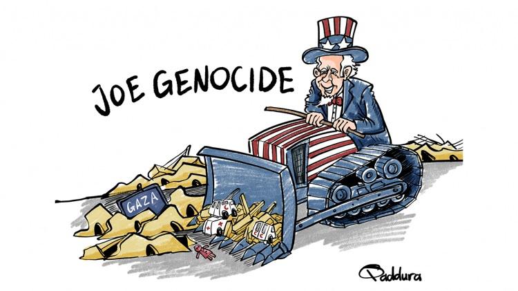 <p>İsrail`e desteğini esirgemeyen ABD`nin yardımlarını Karikatürist Ahmad Qaddura "Joe soykırımı" sözüyle çiziminde anlattı.</p>

<p> </p>
