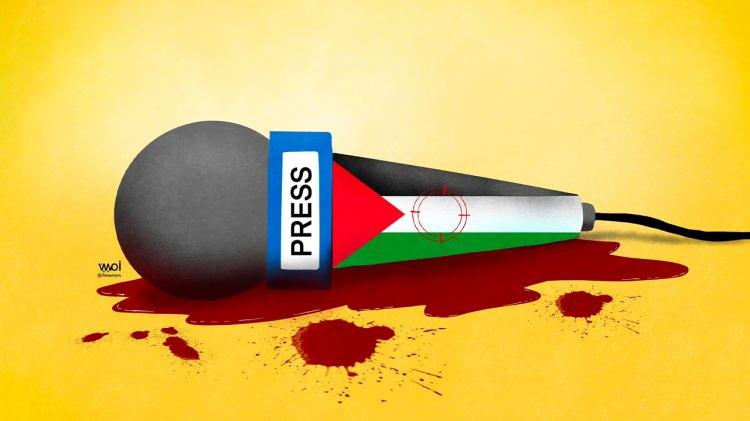 <p>İsrail Gazze`nin sesini duyurmaya çalışan gazetecileri de öldürüyor... Karikatürist: Ameen Alhabarah</p>
<p> </p>