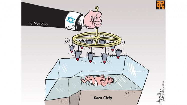 <p>Karikatürist Awantha Artigala İsrail`in Gazze`de yeni doğmuş bebekleri dahi hedef aldığını anlatıyor...</p>
