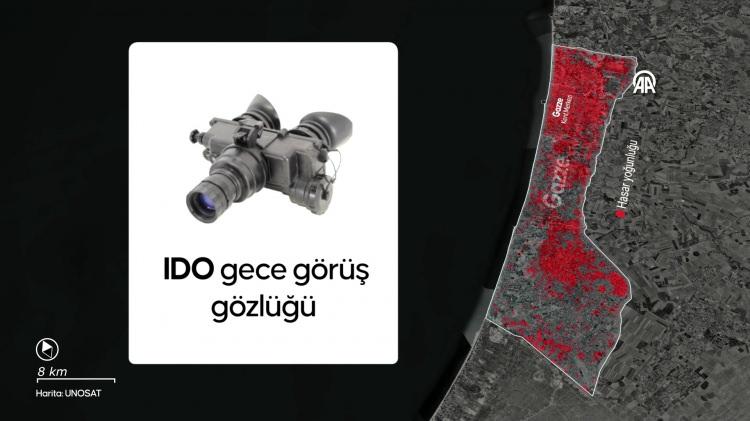 <p>İsrail ordusu bunun dışında "IDO" gece görüş gözlüğünü ilk defa kullanıyor. IDO, Gazze'de düşük ışık koşullarında veya tam karanlıkta, devriyelere veya muharip taburlardaki askerlere 3 boyutlu görüntü sağlıyor. Cihaz tek göze takılarak da kullanılabiliyor.</p>
<p> </p>