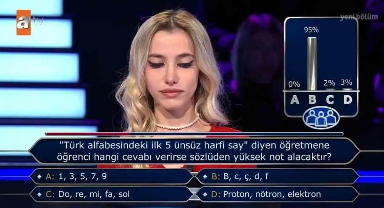 <p>Soru karşısında heyecanına yenik düşen yarışmacı seyirci joker hakkını kullanmak istedi.</p>