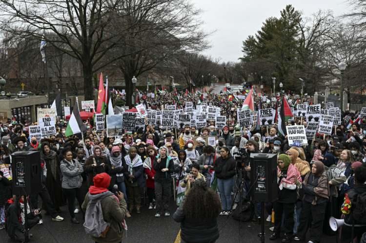 <p>ABD’nin başkenti Washington’da Filistin’e destek gösterisi düzenlendi. </p>
