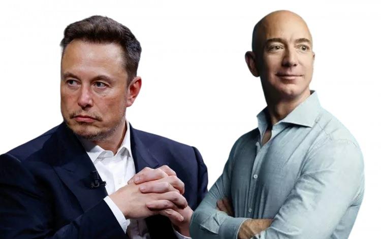 <p>Musk ve Bezos uzay konusunda da rakipler.</p>
