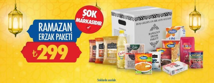 <p><strong>ŞOK </strong>Marketlerde 13 çeşit üründen oluşan ramazan kolisini 299 liradan satışa sundu. Müşterilerin en çok tercih ettiği ürünler, un, yağ, makarna, zeytin, şeker, çay olarak sıralanıyor.</p>
