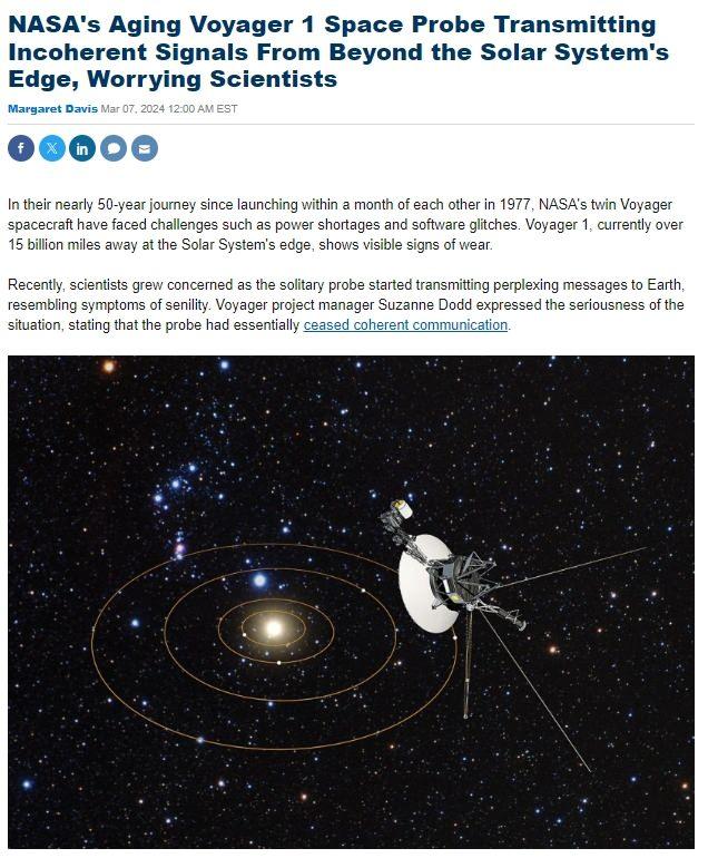 <p>Güneş sistemimizin dışında yolculuk eden Voyager 1 daha önce bilinmeyen bir kodlama biçiminde hata iletiyor.</p>

