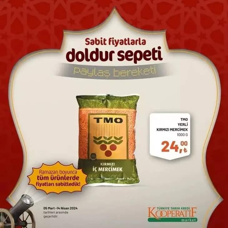 <p><strong>TMO Kırmızı Mercimek- 24,00 TL</strong></p>

<p><a href="https://www.ahaber.com.tr/galeri/aktuel/tarim-kredi-market-ramazana-ozel-indirim-bugun-bitiyor-tk-tost-peyniri-18500-tl-tereyagi-25900-tl-tk-kasar-peynir-20500-tl-yumurta-56-tl/20">.</a></p>
