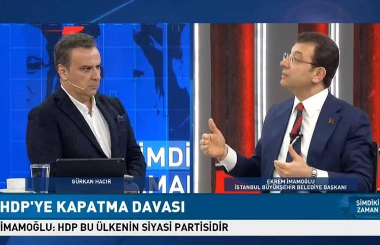 <p>KRT TV'de konuşan İstanbul Büyükşehir Belediye Başkanı Ekrem İmamoğlu, HDP'ye açılan kapatma davasıyla ilgili "Terörle HDP konusunu aynı potaya koyarsanız tam istenen noktaya gelirsiniz. Altı milyon oy almış partiye terörist gözüyle bakarsanız ben bunun karşısındayım. Nerede eksik davrandılar, hangi konularda söz söylemediler HDP'nin de özeleştiri yapması gerekir" dedi.(31.03.2021) </p>