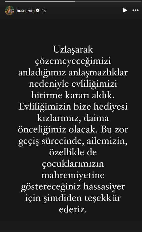 <p><strong>Terim, "Uzlaşarak çözemeyeceğimizi anladığımız anlaşmazlıklar nedeniyle evliliğimizi bitirme kararı aldık. Evliliğimizin bize hediyesi kızlarımız, daima önceliğimiz olacak. Bu zor geçiş sürecinde ailemizin özellikle de çocuklarımızın mahremiyetine göstereceğiniz hassasiyet için şimdiden teşekkür ederiz." dedi.</strong></p>
