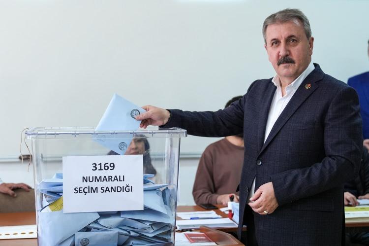 <p>BBP Genel Başkanı Mustafa Destici, Etimesgut'un Fatih Sultan Mahallesi'ndeki Başkent Üniversitesi İktisadi İdari Bilimler Fakültesi'nde oy kullandı. </p>
<p> </p>