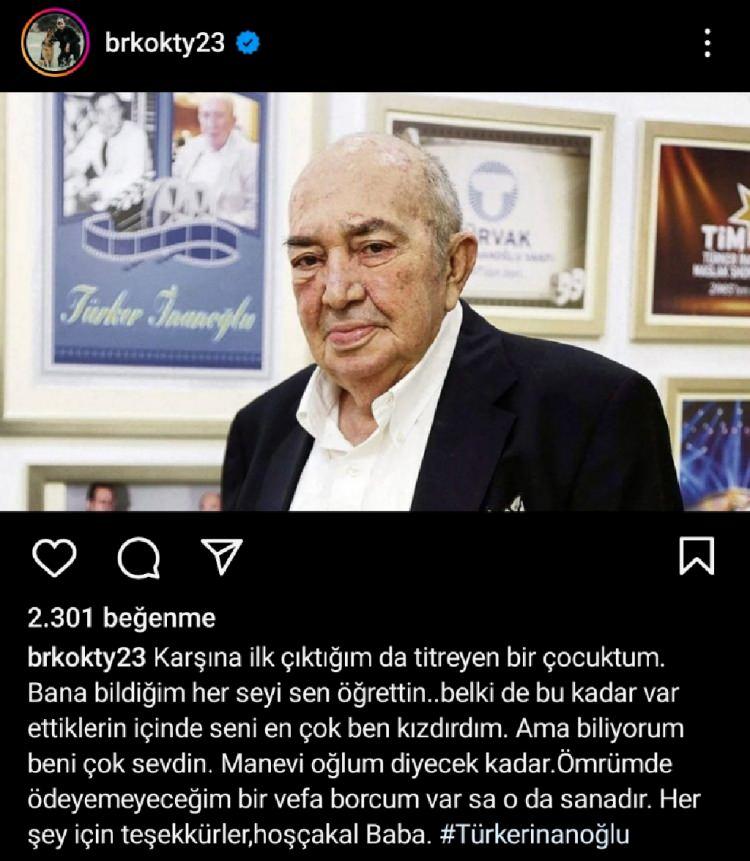 <p><strong>Berk Oktay: "Karşına ilk çıktığımda titreyen bir çocuktum. Bana bildiğim her şeyi sen öğrettin. Belki de bu kadar var ettiklerini içinde seni en çok ben kızdırdım ama biliyorum beni çok sevdin. Manevi oğlum diyecek kadar. Ömrümde ödeyemeyeceğim bir vefa borcu varsa o da sanadır. Her şey için teşekkürler, hoşçakal baba..."</strong></p>
