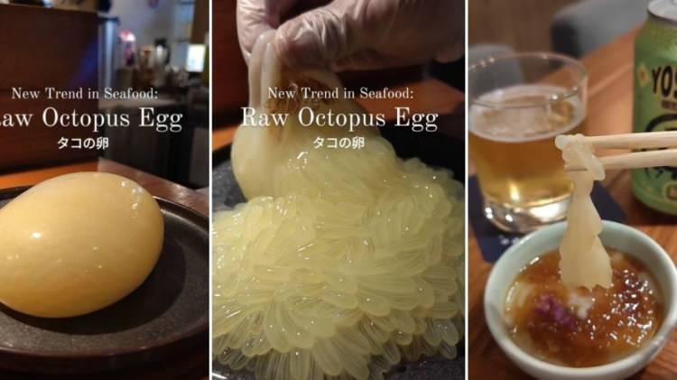 <p>Bir Japon yemek restoranı, çiğ ahtapot yumurtası zarından oluşan tuhaf görünümlü bir yemek sunduğu için yakın zamanda internette eleştirilere maruz kaldı. </p>
