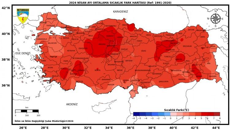 <p>30 NOKTADA EKSTREM SICAKLIK</p>

<p>Rapora göre Türkiye'nin 30 noktasında nisan ayında ekstrem (maksimum) sıcaklık olayı gerçekleşti. Ekstrem sıcaklık yaşanan noktalar şöyle; Fethiye, İslahiye, Gazipaşa, Çankırı, Sivas, Kayseri, Konya, Ereğli, Zara, Çiçekdağı, Kangal, Çumra, Çorum, Tokat, Gümüşhane, Bayburt, Ünye, Osmancık, İspir, Oltu, Erzincan, Kars, Ağrı, Bingöl, Hakkari, Sarıkamış, Tercan, Hınıs, Palu, Şırnak, Ceylanpınar.</p>
