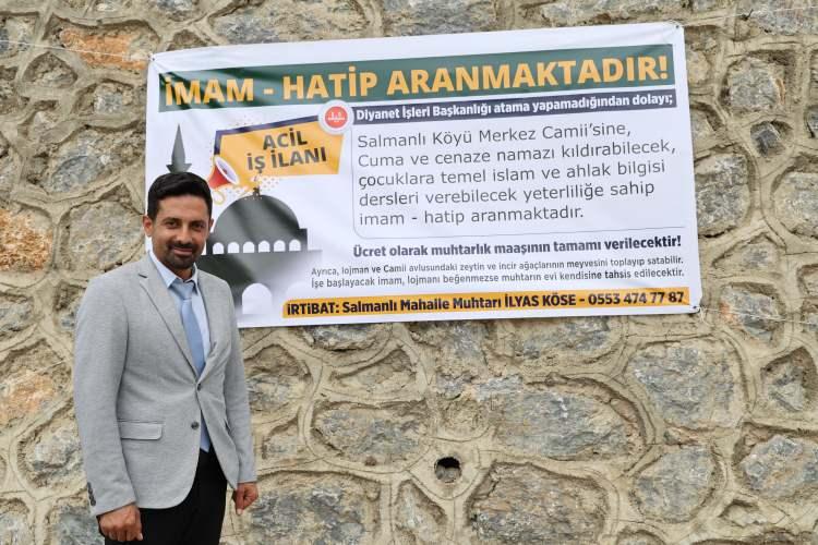 <p>Adana'nın Kozan ilçesinde imam vaadiyle seçim kazanan muhtar, mahalleye ilanla imam arıyor.</p>
