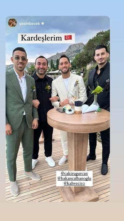 <p><strong>Caner Erkin, Cenk Tosun, Cengiz Ünder, Ozan Tufan, Hakan Çalhanoğlu ve İrfan Can Kahveci gibi isimler düğünde yerini aldı.</strong></p>

<p> </p>
