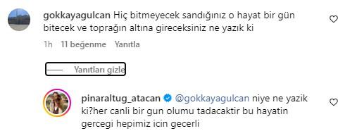 <p><strong>Pınar Altuğ ise bunun hayatın kanunu olduğunu olduğunu söyleyerek "niye ne yazık ki?" cevabıyla bir kez daha kibarlığını gösterdi.</strong></p>
