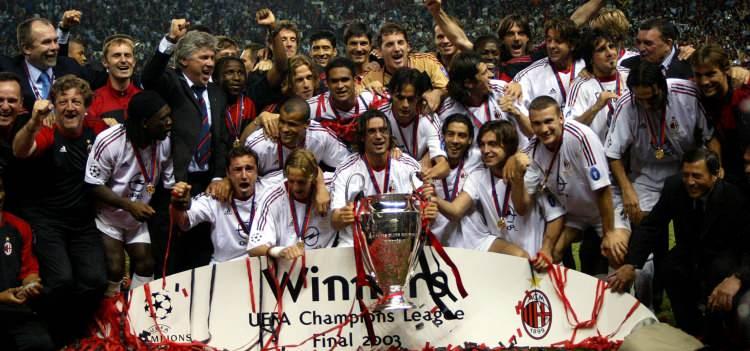 <p>2003: Milan 0-0 Juventus (pen. 3-2)<br />
<br />
* Normal süresi ve uzatmalarında gol olmayan maçın sonunda Juventus'u penaltılarla 3-2 yenen Milan kupayı kazandı.<br />
<br />
* Milan, o yıl  çıktığı dokuzuncu finalde altıncı kez kupayı kazandı.<br />
<br />
* Hollandalı futbol efsanesi Clarence Seedorf, üç farklı takımla Şampiyonlar Ligi kazanan ilk oyuncu oldu.</p>
