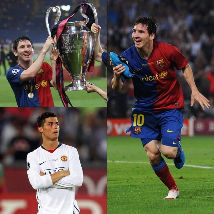 <p>2009: Barcelona 2-0 Manchester United<br />
<br />
* Messi ile Ronaldo'nun karşı karşıya geldiği tek Şampiyonlar Ligi finalinde gülen Messi oldu.<br />
</p>