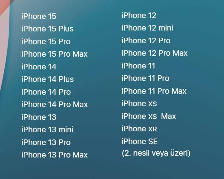 <p><span style="color:#B22222"><strong>APPLE'IN PAYLAŞTIĞI LİSTE</strong></span></p>