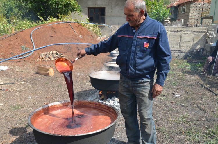 <p>Andız pekmezinin ham maddesini Toros Dağları'nda bin 500-2 bin metre rakımlı yerlerden topladıklarını anlatan Erdoğan, "Elde edilen pekmez tamamen doğaldır.</p>