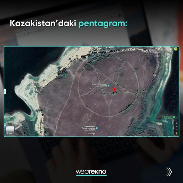 <p><strong>Kazakistan'daki pentagram</strong></p>