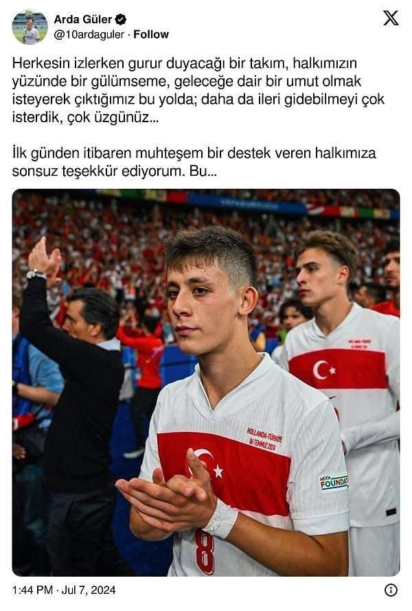 <p>Çeyrek finalde elenmemizin ardından oldukça duygusal bir paylaşımda bulundu.</p>
