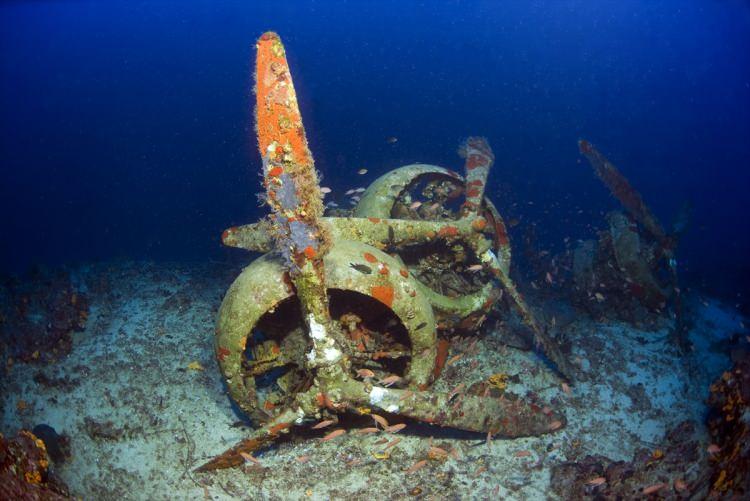 <p>Deniz altında uçağın parçalarının görüntülerini kaydeden Ceylan ve beraberindeki ekip, üç pervaneli bombardıman uçağını gözlemledi. </p>
