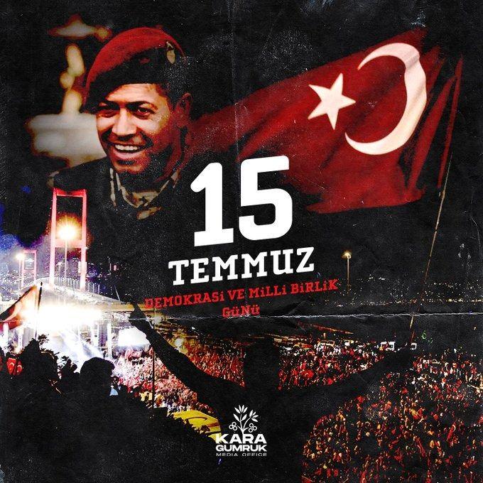 <p>Fatih Karagümrük: 15 Temmuz darbe girişiminin 8. yıl dönümünde, vatanımız için canını ortaya koyan tüm gazi ve şehitlerimizi minnetle anıyoruz.</p>