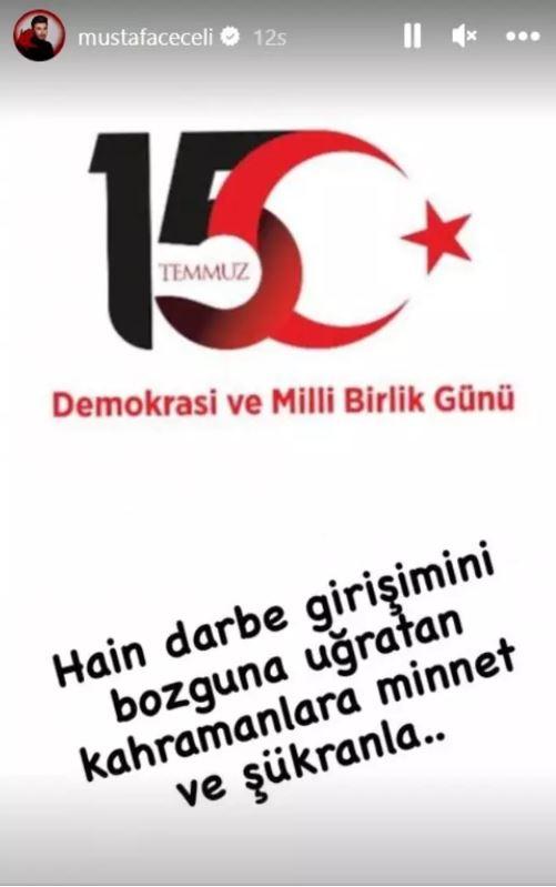 <p><strong>MUSTAFA CECELİ</strong></p>

<p><strong>"Hain darbe girişimini bozguna uğratan kahramanlara minnet ve şükranla..."</strong></p>
