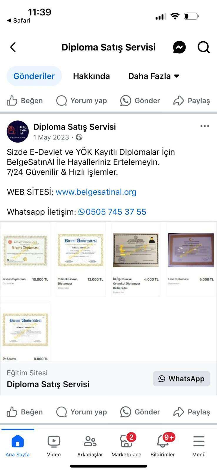 <p>KİŞİSEL BİLGİLER İSTENİYOR</p>
<p>Satıcıların kendilerine müracaat ederek sahte diploma almak isteyen kişilerden öncelikle isim, soyisim, adres ve TC kimlik numarası gibi kişisel bilgileri de talep ettikleri öğrenildi. Satıcılar, sahte diplomalar ile KPSS ve benzeri resmi sınavlara girilebildiğini ve resmi kurumlara başvuru yapılabildiğini de belirtti.</p>