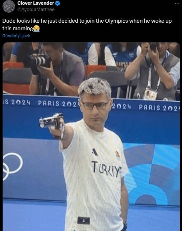 <p>Dostum bu sabah uyandığında Olimpiyatlara katılmaya karar vermiş gibi görünüyor.</p>
<p> </p>