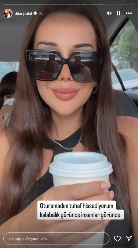 <p>Polat, dışarıda oturmak istediğini fakat insanları g&ouml;rd&uuml;ğ&uuml;nde&nbsp; 'tuhaf ' olduğunu dile getirerek arabada kahve i&ccedil;tiği anları takip&ccedil;ilerine g&ouml;sterdi.</p>
