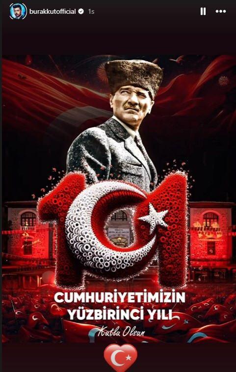 <p><strong>BURAK KUT:</strong></p>

<p>Cumhuriyetimizin 101. yılı kutlu olsun.</p>
