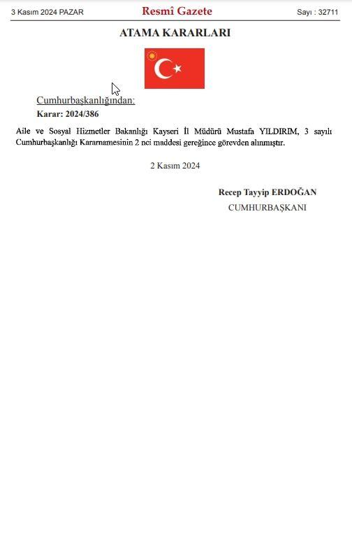 <p><span style="color:#FF0000"><strong>İŞTE RESMİ GAZETE'DE YAYIMLANAN ATAMA KARARLARI...</strong></span></p>
