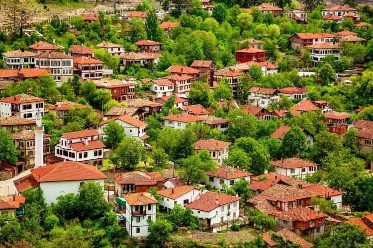 <p><span style="color:#000080"><strong>Safranbolu:</strong> </span>Osmanlı döneminden kalma ahşap evleriyle UNESCO Dünya Mirası Listesi'nde.</p>