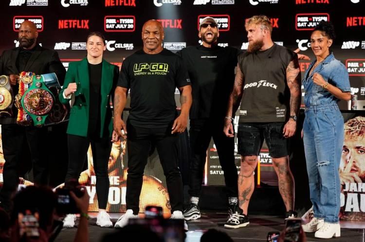 <p>Jake Paul ile Mike Tyson'ın karşılaşacağı profesyonel ağır sıklet boks müsabakası, 16 Kasım Cumartesi günü TSİ 04.00'te başlayacak ve dijital yayın platformu Netflix'ten canlı yayınlanacak.</p>