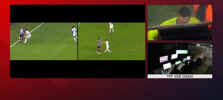 <p>VAR: "Temas anı ve top çizgi üzerinde. Şimdi hareketin kendisini gösteriyorum.<br />
<br />
HAKEM: "Topun oyunda olduğuna eminiz. Tamam. 77 numara sarı kart ve penaltı veriyorum." </p>