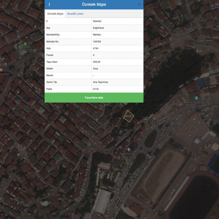 <p>Kağıthane ilçesi Merkez mahallesi 4744 ada 4 numaralı parsel </p>
