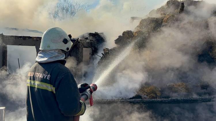 <p>Bolu'da korkutan yangın samanlık ve ahırı sardı. Yangında üç hayvan telef olurken, 17 hayvan kurtarıldı.</p>