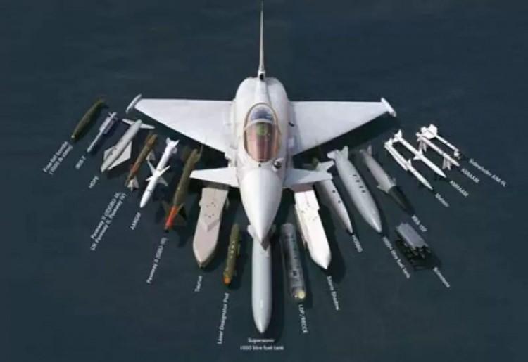 <p><span style="color:#B22222"><strong>SİLAH DONANIMLARI</strong></span></p>
<p> </p>
<p>Typhoon, geniş bir silah yelpazesi taşıma kapasitesine sahiptir. Bu, onu hem hava üstünlüğü hem de kara ve deniz saldırıları için kullanılabilir çok amaçlı bir platform haline getirir.</p>
<p> </p>
<p><span style="color:#B22222"><strong>Hava-Hava Füzeleri: </strong></span>AIM-120 AMRAAM, Meteor, AIM-9 Sidewinder.</p>
<p> </p>
<p><span style="color:#B22222"><strong>Hava-Yer Mühimmatları:</strong></span> Storm Shadow seyir füzesi, Paveway lazer güdümlü bombalar.</p>
<p> </p>
<p><span style="color:#B22222"><strong>Dahili Silah:</strong></span> 27mm Mauser BK-27 top (hava savaşlarında kritik bir avantaj)</p>