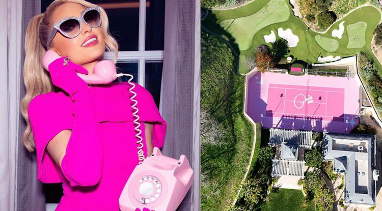 Paris Hilton'dan pembe hamlesi: 63 milyon dolarlık malikanesine pembe tenis kortu yaptırdı!