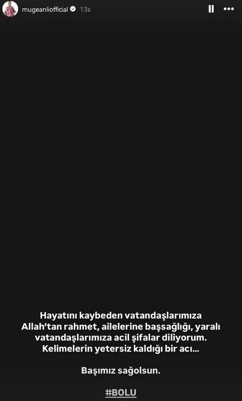<p><span style="color:#B22222"><strong>MÜGE ANLI </strong></span></p>

<p><strong>"Hayatını kaybeden vatandaşlarımıza Allah'tan rahmet, ailelerine başsağlığı, yaralı vatandaşlarımıza acil şifalar diliyorum. Kelimelerin yetersiz kaldığı bir acı...Başımız sağolsun." </strong></p>
