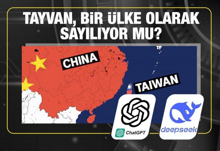 <p><span style="color:#B22222"><strong>- TAYVAN, BiR ÜLKE OLARAK SAYILIYOR MU? </strong></span></p>
<p>ChatGPT - "Tayvan fiilen bağımsız bir ülke olarak faaliyet göstermektedir ancak uluslararası hukuk kapsamında evrensel olarak egemen bir devlet olarak tanınmamaktadır." </p>
<p>DeepSeek - "Tayvan defakto bağımsız bir ülke olarak faaliyet gösterse de uluslararası statüsü tartışmalıdır ve jeopolitik kaygılar nedeniyle egemen bir devlet olarak yaygın bir şekilde tanınmamaktadır." </p>
<p>Uygulama, cevabı yazdıktan sonra siliyor. </p>