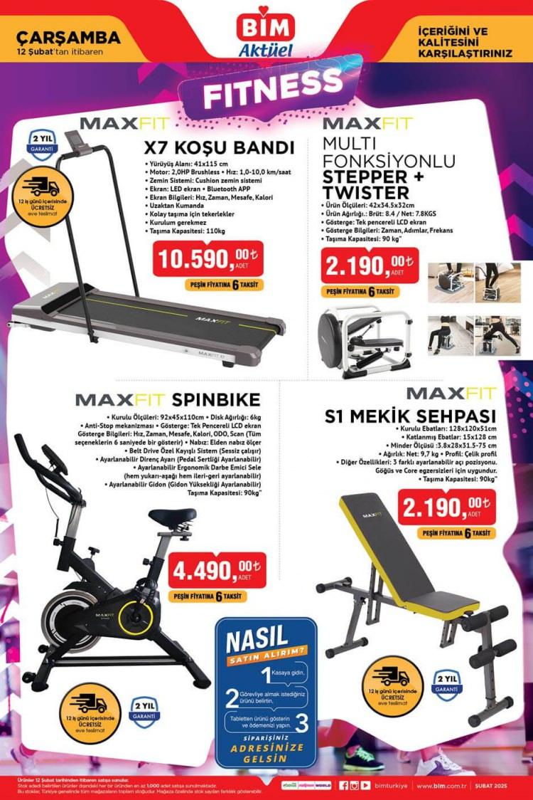 <p> </p>
<p> </p>
<p>• <strong>Maxfit X7 Koşu Bandı</strong> – 10.590 TL: Evde <strong>spor yapmayı sevenler</strong> için mükemmel bir seçenek. Koşu bandı, sağlıklı yaşamı destekleyecek.</p>
<p> </p>
<p>• <strong>Maxfit Multi Fonksiyonlu Stepper + Twister</strong> – 2.190 TL: <strong>Evde egzersiz yapmak</strong> isteyenler için fonksiyonel bir fitness ürünü.</p>
<p> </p>
<p>• <strong>Maxfit Spinbike</strong> – 4.490 TL: Bisiklet tutkunları için <strong>ideal bir tercih</strong>. Maxfit Spinbike, evde spor yapmayı sevenlerin favorisi olacak.</p>
<p> </p>
<p>• <strong>Maxfit S1 Mekik Sehpası</strong> – 2.190 TL: <strong>Fitness yapmayı sevenler</strong> için mekik sehpası da indirime giriyor.</p>