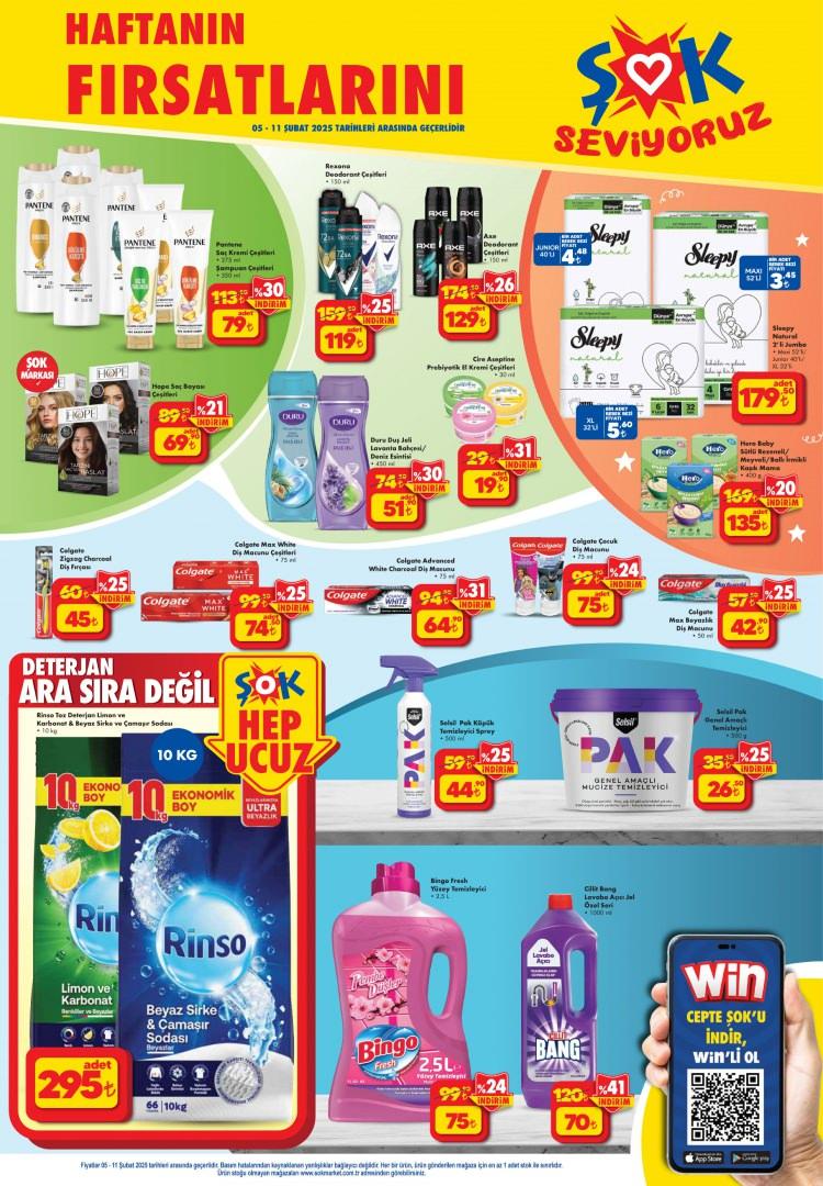 <p>Rinso Toz Deterjan 10 KG 295 TL</p>

<p> </p>

<p>Bingo Fresh Yüzey Temizleyicisi 2,5L 75 TL</p>

<p> </p>

<p>Axe Deodarant Çeşitleri 129 TL</p>

<p> </p>

<p>Duru Duş Jeli 51,90 TL</p>

<p> </p>

<p>Hope Saç Boyası Çeşitleri 69,90 TL</p>
