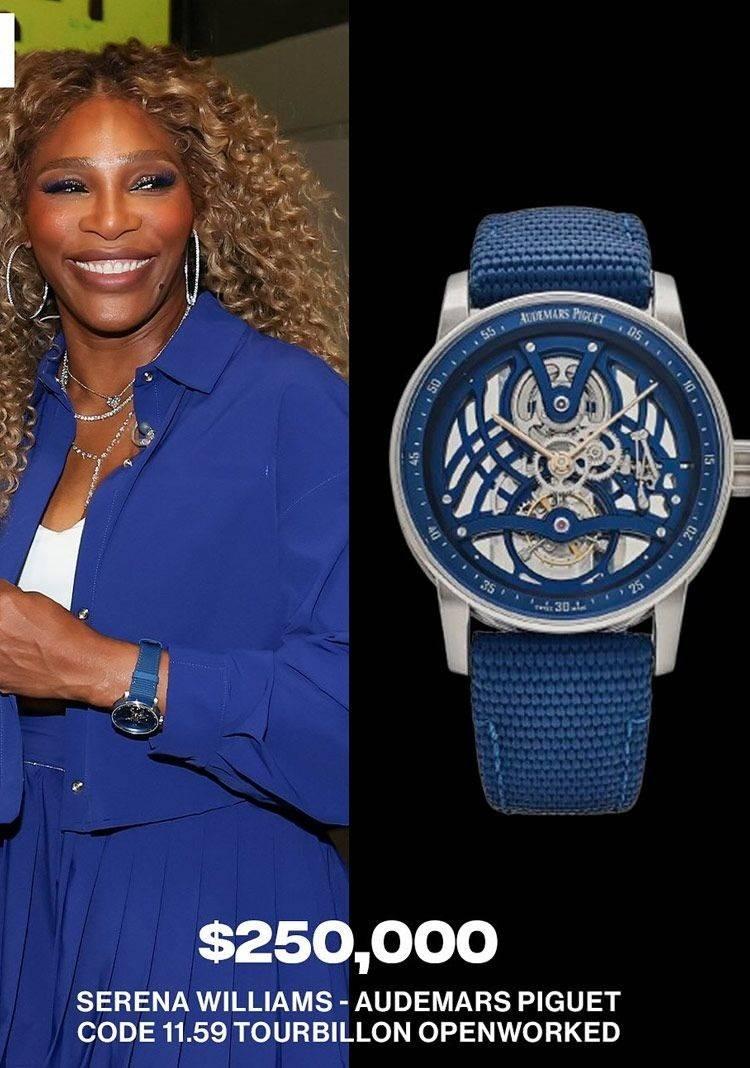 <p>Serena Williams, Super Bowl'a beyaz, altın ve seramik mavi Audemars Piguet Code 11:59 Tourbillon Openworked ile geldi. Saatin değeri 234 bin dolar…</p>

