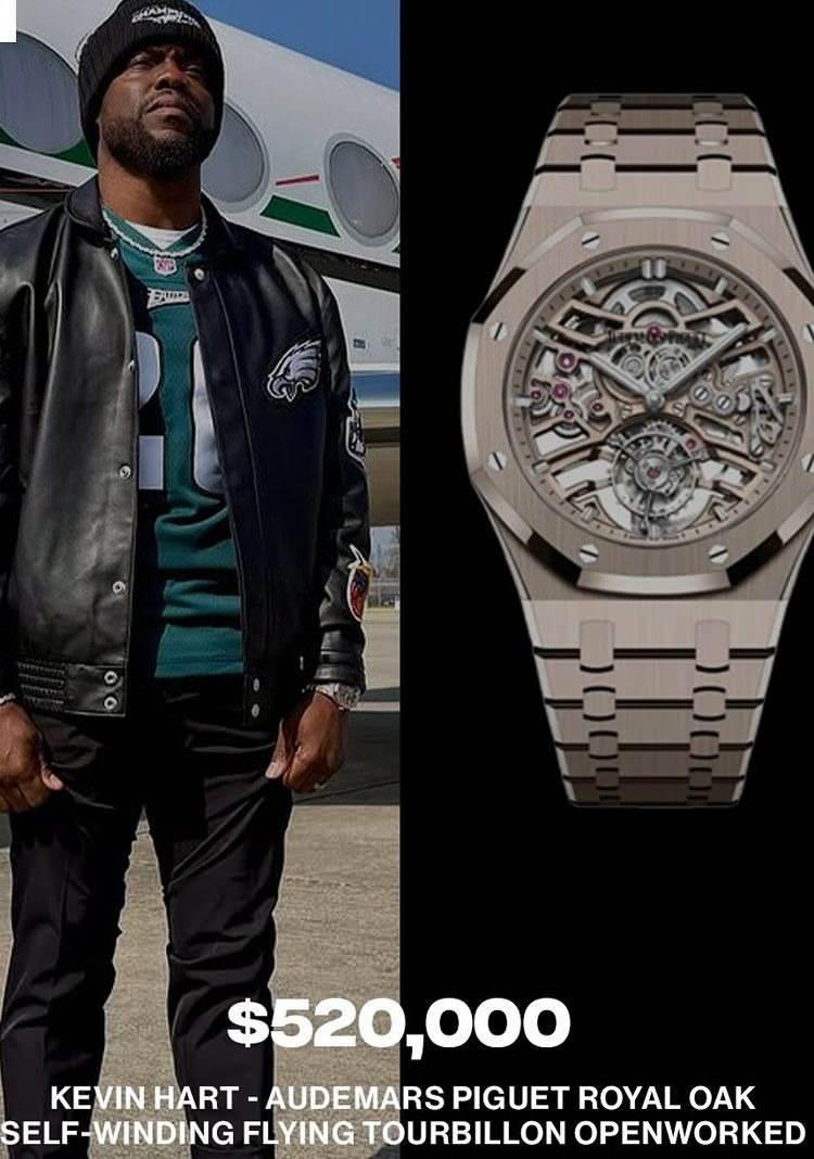 <p>ABD'li komedyen Kevin Hart, 520 bin dolar değerinde bir Audemars Piguet takıyordu.</p>

