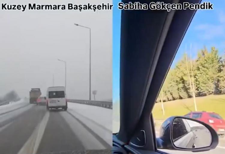 <p><strong>İstanbul'un bazı kesimlerinde ise kar yağışı etkili olmadı.</strong></p>
