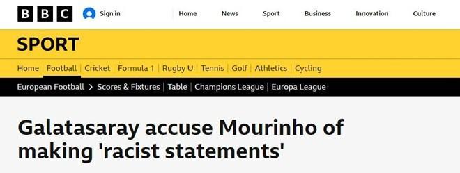 <p><strong>BBC: "Galatasaray, Mourinho'yu 'ırkçı açıklamalar yapmakla' suçladı"</strong></p>
